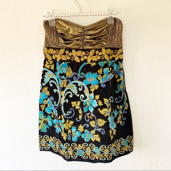 Free People Lost In Paradise Floral Velvet Mini Dress - Picture 8 of 16